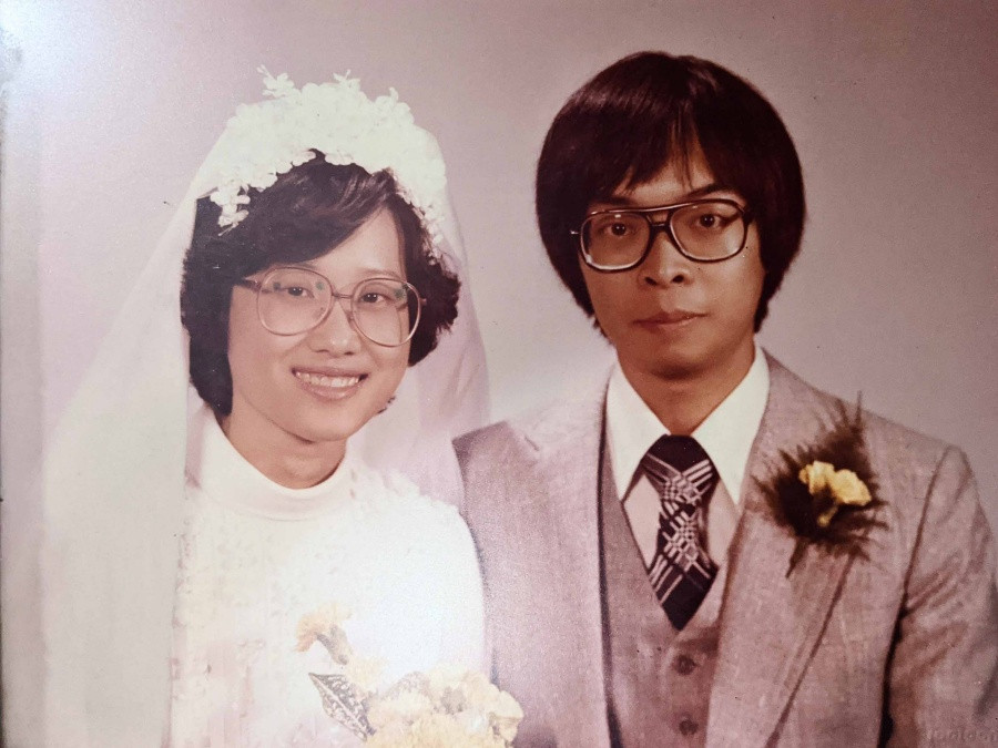 Emma's mother and father on their wedding day.