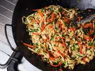 Popiah filling in a wok Popiah filling in a wok