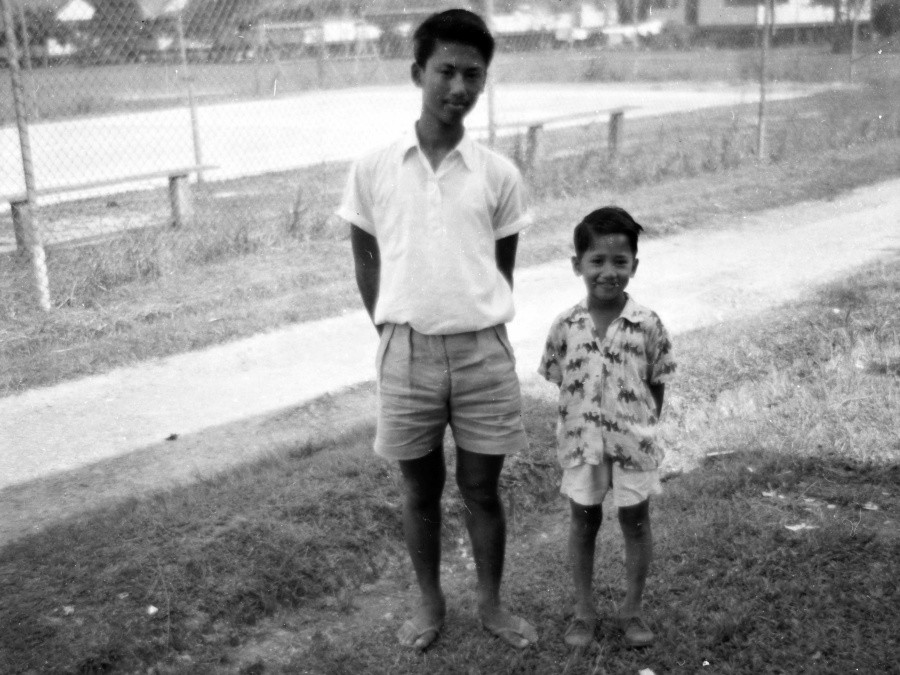 Zara's father with her Uncle Michael in their childhood days.